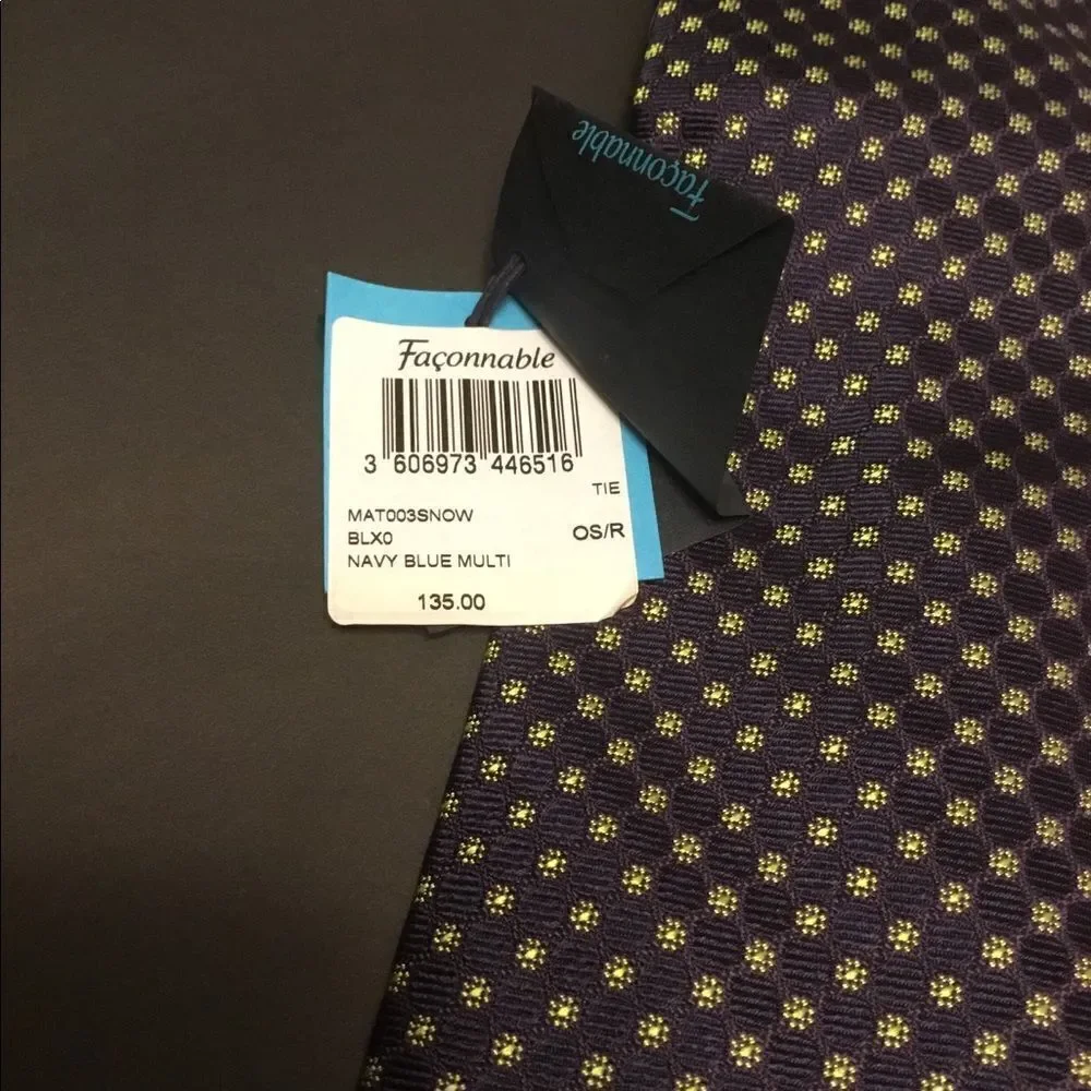 Faconnable Men’s Neck Tie 100% Silk Made in Italy